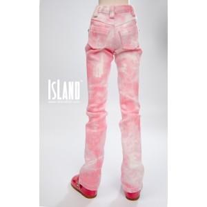 Pink tie-dye jeans